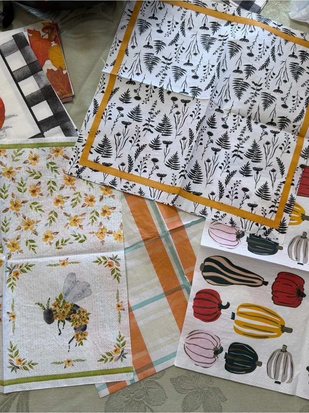 11 Pc Autumn Fall Paper Napkin Bundle Decoupage Junk Journal Craft Supplies